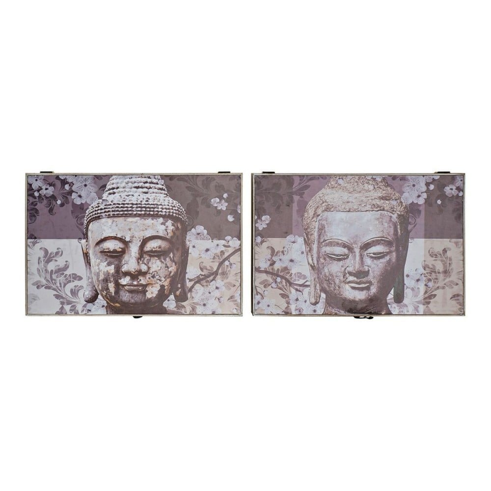 Abdeckungen DKD Home Decor 8424001698608 Zähler Buddha Grau Holz Holz MDF 2 Stück 46,5 x 6 x 31 cm