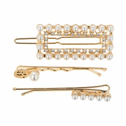 Bun hairpins Inca   Golden Beads 3 Pieces