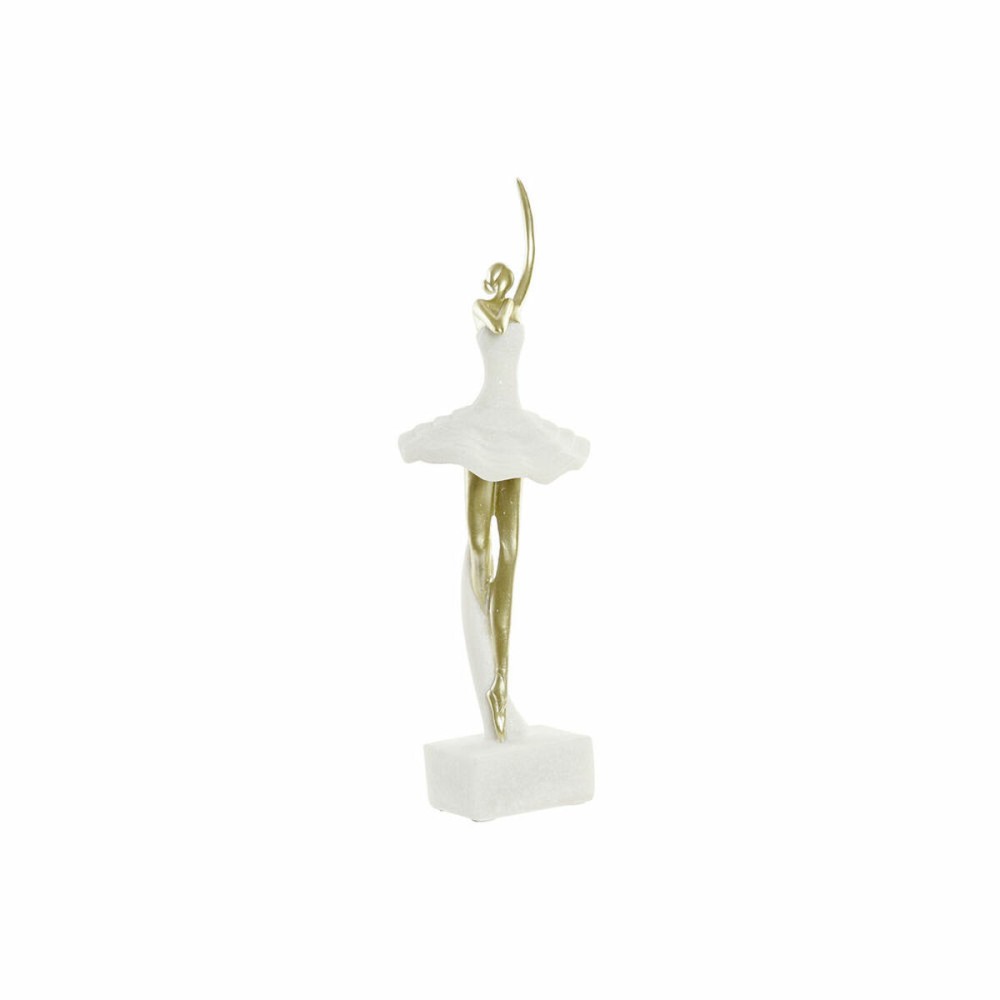 Decorative Figure DKD Home Decor 13,5 x 12,5 x 40 cm Golden White Resin Ballet Dancer