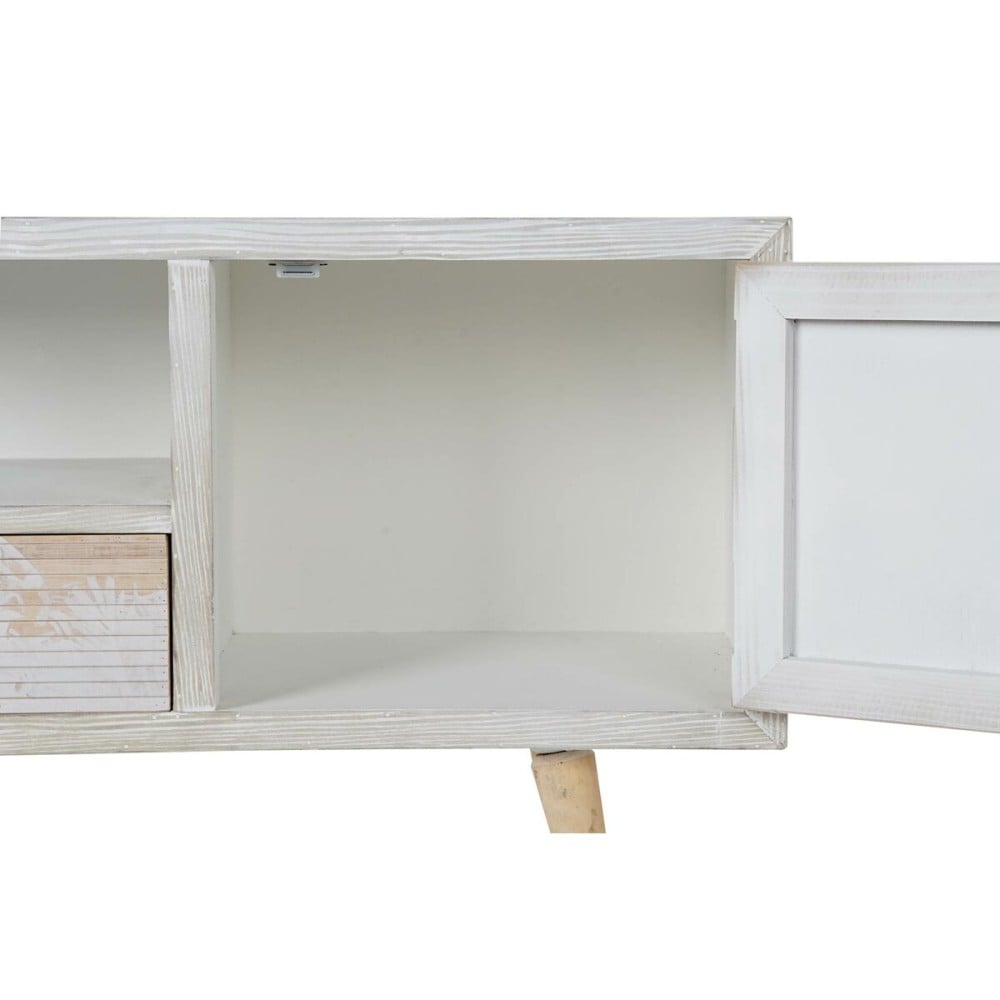 Meubles de télévision DKD Home Decor Blanc Bois Bambou (140 x 40 x 51 cm)