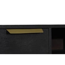 Meubles de télévision DKD Home Decor Noir Métal Doré Bois de manguier (147 x 40 x 51 cm)