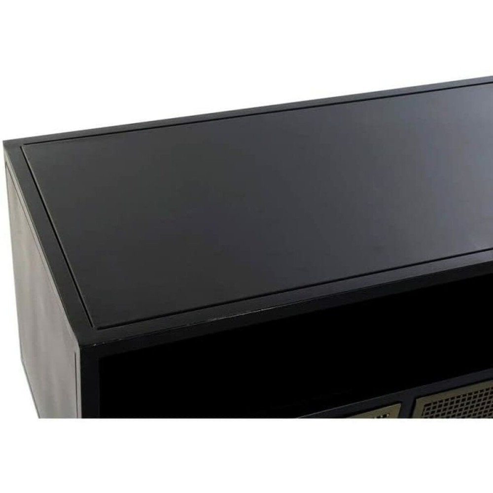 TV furniture DKD Home Decor Black Metal Golden (125 x 41 x 62 cm)