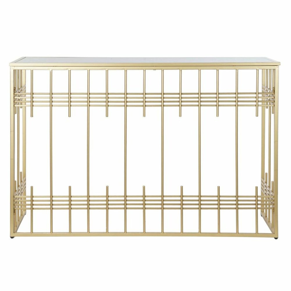 Konsole DKD Home Decor Kristall Schwarz Gold Metall 120 x 40 x 81 cm