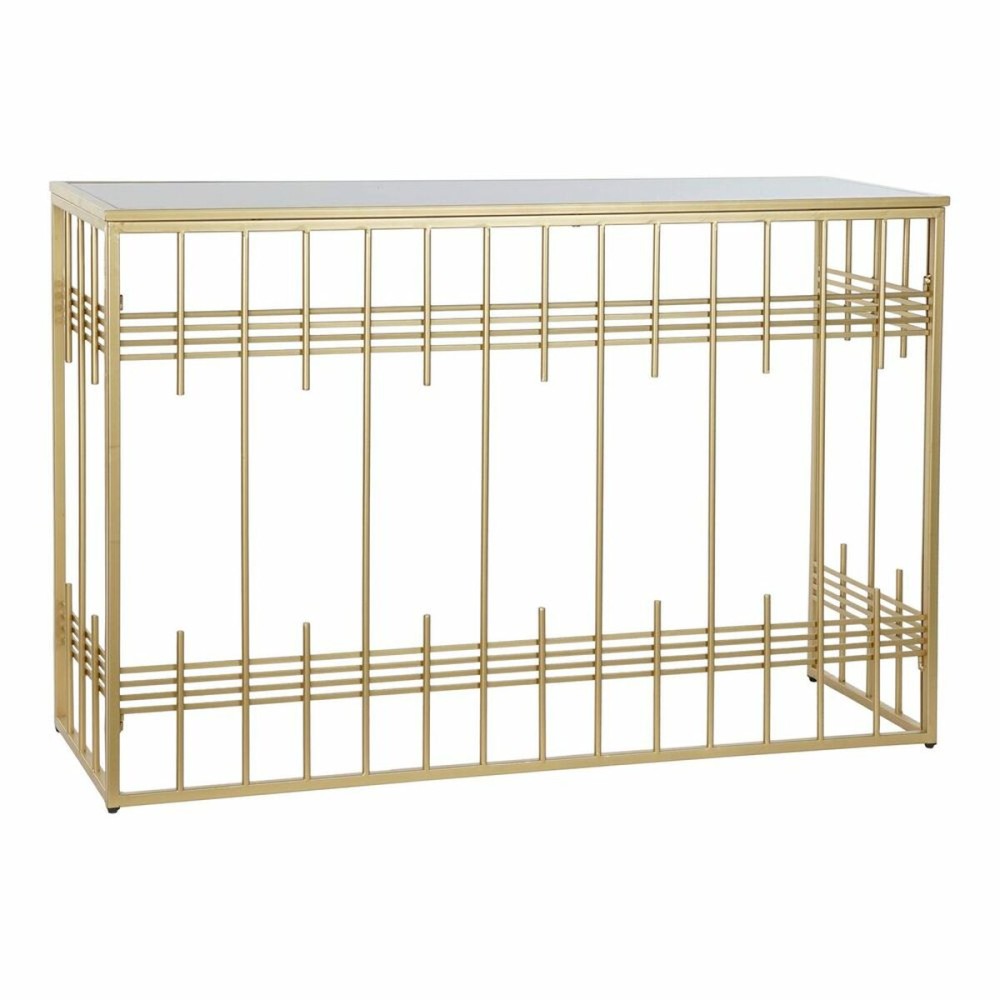 Konsole DKD Home Decor Kristall Schwarz Gold Metall 120 x 40 x 81 cm