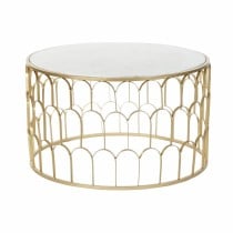 Centre Table DKD Home Decor Glamour White Multicolour Golden Marble Iron 87 x 87 x 51,5 cm