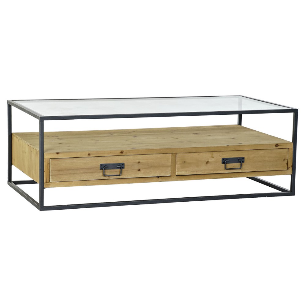 Table Basse DKD Home Decor Métal Verre Sapin (120 x 60 x 40 cm)