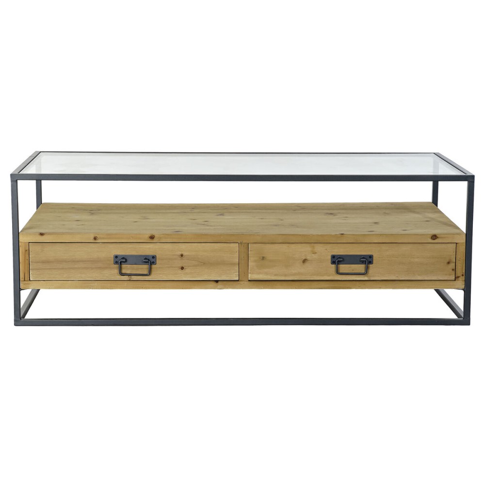 Table Basse DKD Home Decor Métal Verre Sapin (120 x 60 x 40 cm)