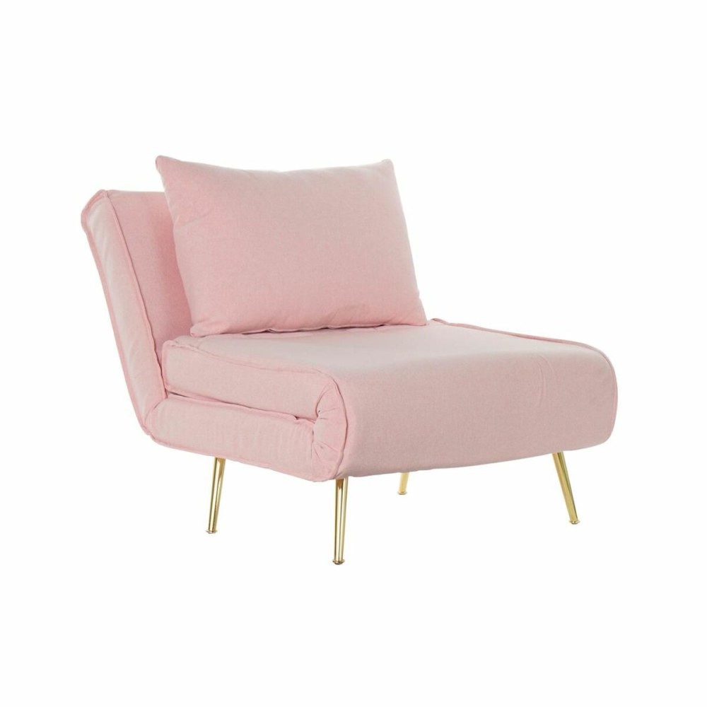 Canapé Convertible DKD Home Decor 8424001799510 Multicouleur Rose clair Métal Moderne Scandi 90 x 90 x 84 cm