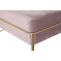 Banquette DKD Home Decor   Mousse Rose Doré Métal Polyester Velours Bois MDF (80 x 80 x 42 cm)