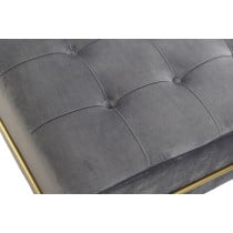 Banquette DKD Home Decor   Mousse Gris Doré Métal Polyester Velours Bois MDF (80 x 80 x 47 cm)