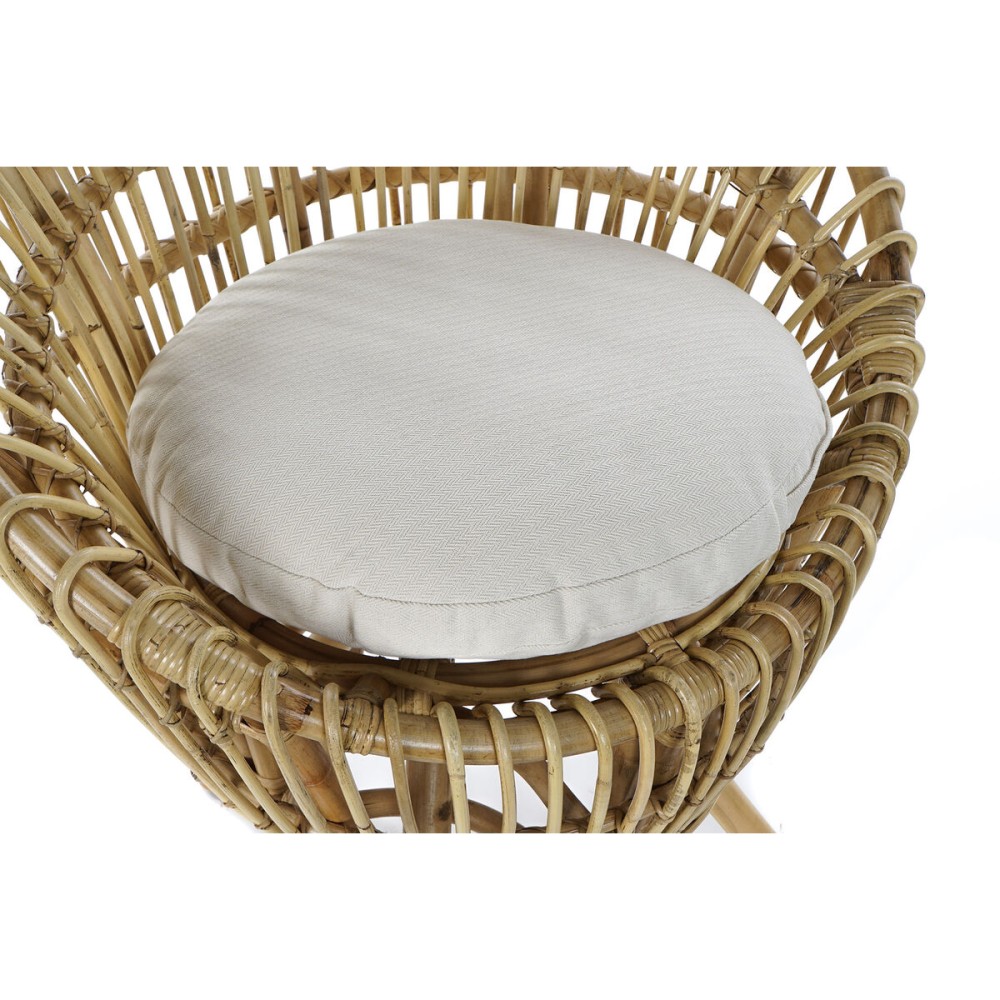 Armchair DKD Home Decor 8424001750092 Natural Cotton White Rattan (74 x 67 x 85 cm)