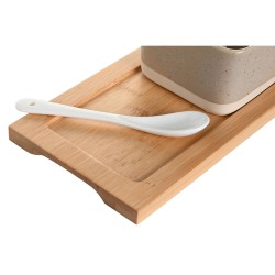 Appetizer Set DKD Home Decor 29 x 11,5 x 1,5 cm Porcelain Multicolour Bamboo Scandinavian