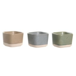 Ensemble à apértif DKD Home Decor 21,6 x 15 x 1,5 cm Porcelaine Multicouleur Bambou Scandinave