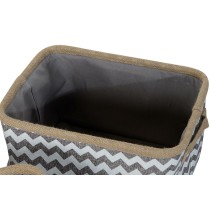 Set de basket DKD Home Decor Blanc Gris Jute Zigzag Boho 36 x 31 x 20 cm 3 Pièces