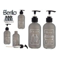 Soap Dispenser Berilo Black Grey Glass polypropylene 250 ml