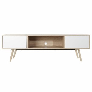 Meubles de télévision DKD Home Decor Blanc Métal Bois MDF (160 x 40 x 50 cm)