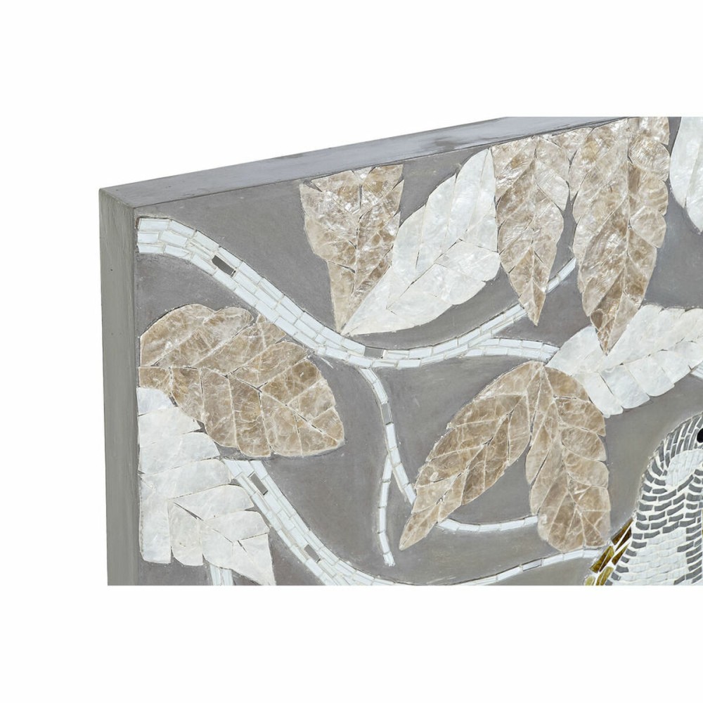 Canvas DKD Home Decor Beige Grey Leaf of a plant 90 x 4 x 70 cm