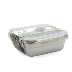 Lunchbox hermetisch Bidasoa Theo 18,3,5 x 18,3 x 6,8 cm Silberfarben 1,2 L Metall