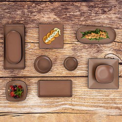 Flat plate Bidasoa Gio 21,5 x 21,5 cm Brown Plastic