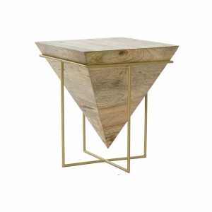 Beistelltisch DKD Home Decor natürlich Gold Metall Mango-Holz (40 x 40 x 45 cm)