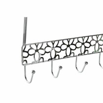 Door Coat Rack DKD Home Decor Silver Metal Plastic Flowers 32 x 10 x 19 cm