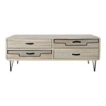 Meubles de télévision DKD Home Decor Métal Bois de paulownia (115 x 61 x 43 cm)