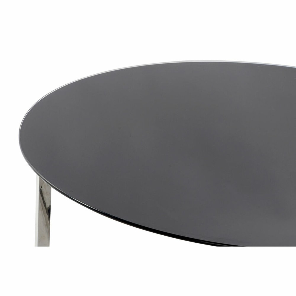 Centre Table DKD Home Decor Black Silver Crystal Steel Plastic 100 x 100 x 45 cm