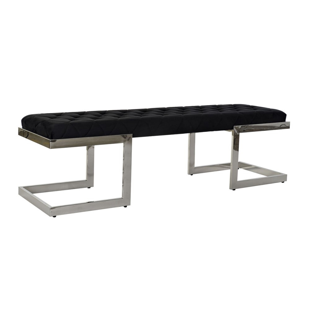 Bench DKD Home Decor   Black Polyester Steel (140 x 40 x 40 cm)