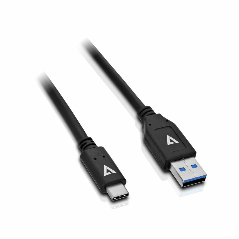 USB A to USB-C Cable V7 V7U3.1AC-1M-BLK-1N Black 1 m