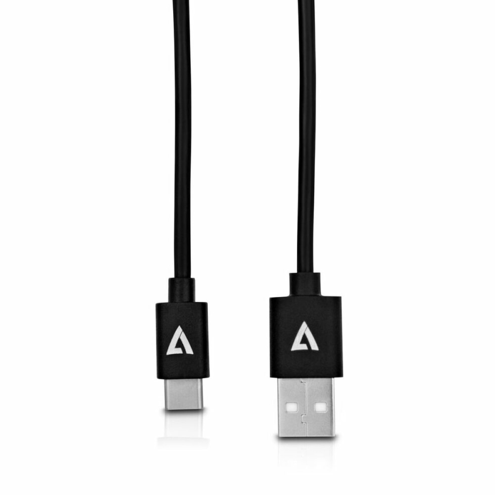 USB A zu USB-C-Kabel V7 V7U2AC-2M-BLK-1N Schwarz 2 m