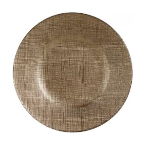 Flacher Teller Vivalto 3239121P-5 Gold Glas 21 x 2 x 21 cm