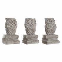 Decorative Figure DKD Home Decor White Owl Stripped 11 x 11 x 20 cm (3 Units)