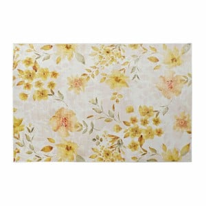 Teppich DKD Home Decor Gelb Weiß Polyester Baumwolle Blomster (120 x 180 x 0.5 cm)