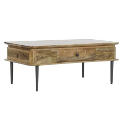 Table Basse DKD Home Decor 116 x 60 x 46 cm Métal Aluminium Bois de manguier