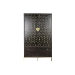 Cupboard DKD Home Decor 100 x 40 x 175 cm Black Metal Acacia