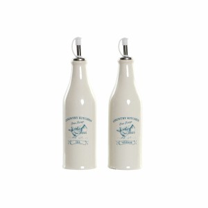 Oil and Vinegar Set DKD Home Decor 250 ml White Green Turquoise Stainless steel Plastic Dolomite