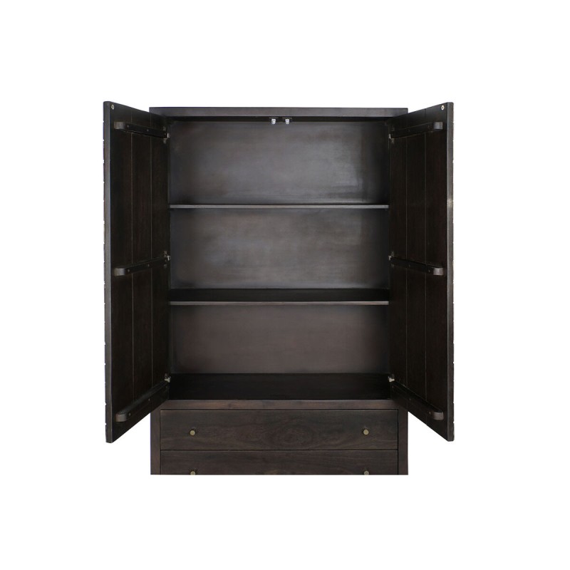 Cupboard DKD Home Decor 100 x 40 x 175 cm Black Metal Acacia