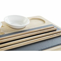 Set de sushi DKD Home Decor PC-186227 Blanc Noir Naturel Bambou Ardoise Moderne Oriental 28,5 x 18,5 x 2,6 cm (9 Pièces) (28,5 x