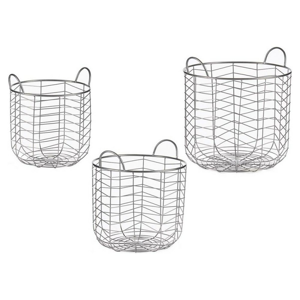 Lot de paniers Argenté Métal (3 pcs)