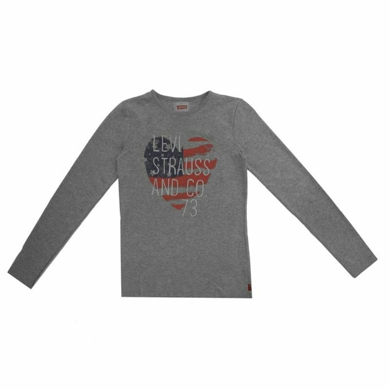 Langarm T-Shirt für Kinder Levi's Fille Dunkelgrau