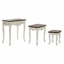 Set mit 3 Tischen DKD Home Decor Weiß Braun 60 x 40 x 66 cm