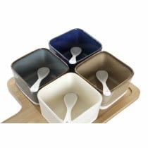 Ensemble à apértif DKD Home Decor 27 x 20 x 1,3 cm Porcelaine Beige Bleu Marron Vert Moderne