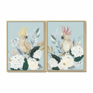 Cadre DKD Home Decor 60 x 4 x 80 cm Fleurs Tropical (2 Unités)