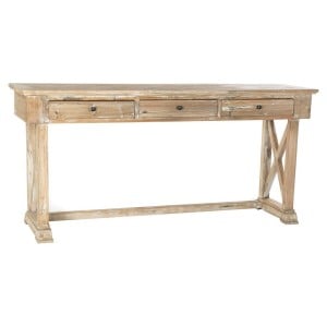 Console DKD Home Decor MB-172724 184,5 x 48 x 86 cm Blanc Marron Clair Pin