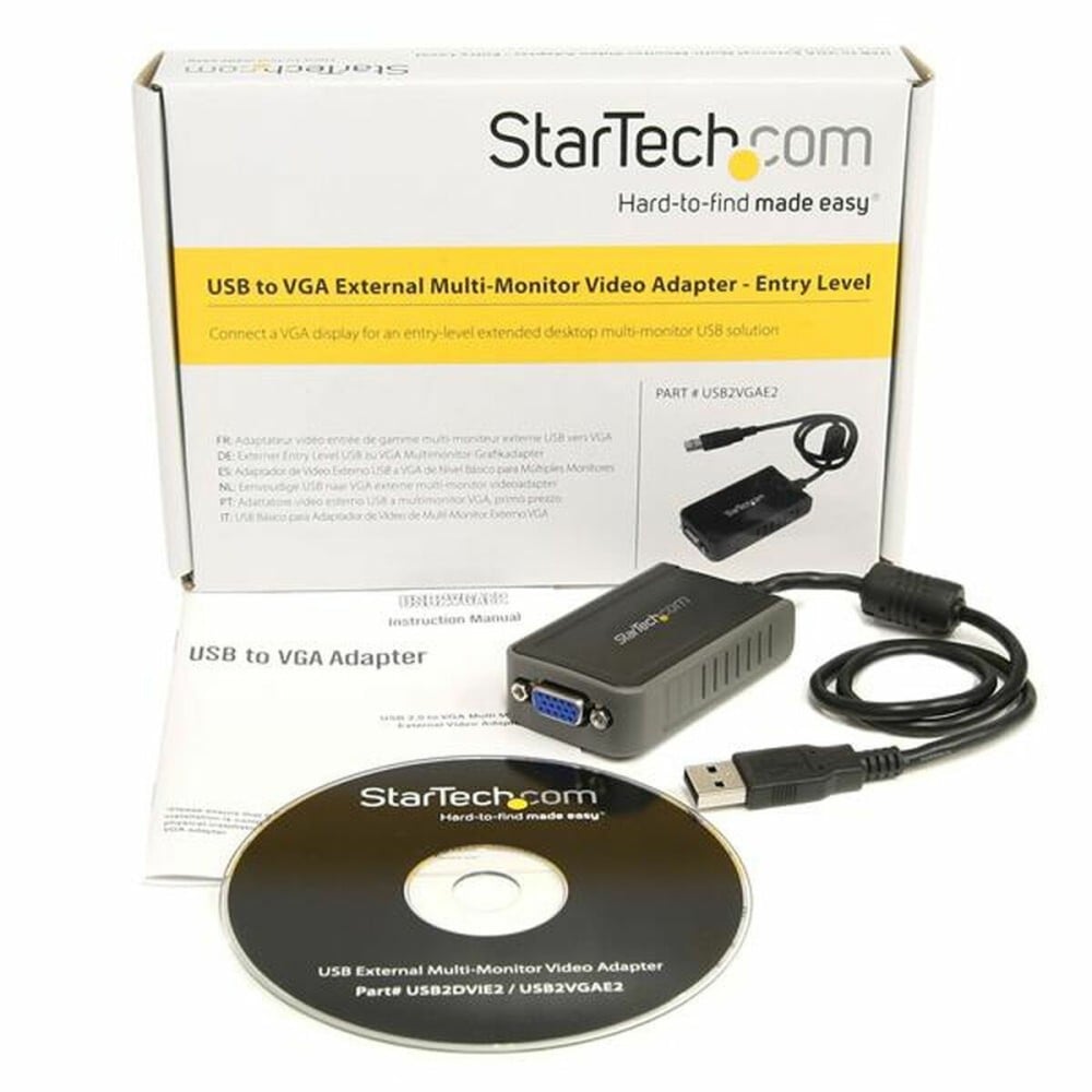 Adaptateur USB vers VGA Startech USB2VGAE2            Noir