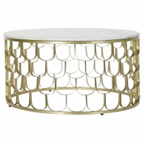 Table d'appoint DKD Home Decor 81 x 81 x 42 cm Doré Blanc Plastique Marbre Fer