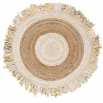 Teppich DKD Home Decor 140 x 140 x 1 cm natürlich Beige Braun Polyester Baumwolle Tropical Jute Randbereich