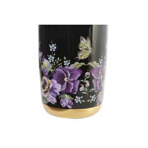 Vase DKD Home Decor Porcelaine Noir Shabby Chic (18 x 18 x 42 cm)