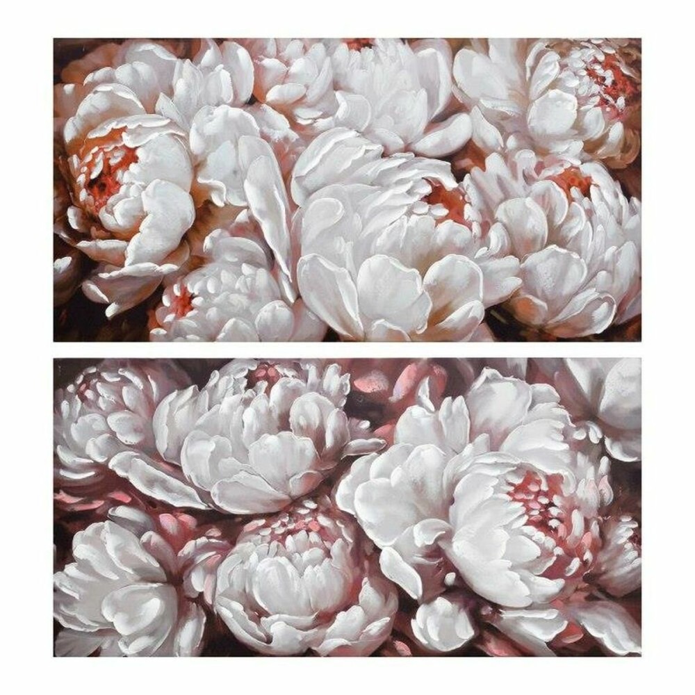 Painting DKD Home Decor 120 x 3 x 60 cm Flowers Romantic (2 Units)