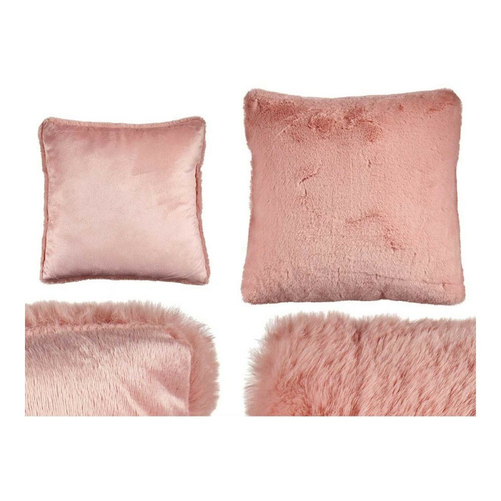 Coussin Avec cheveux Rose Cuir synthétoqie (40 x 2 x 40 cm)